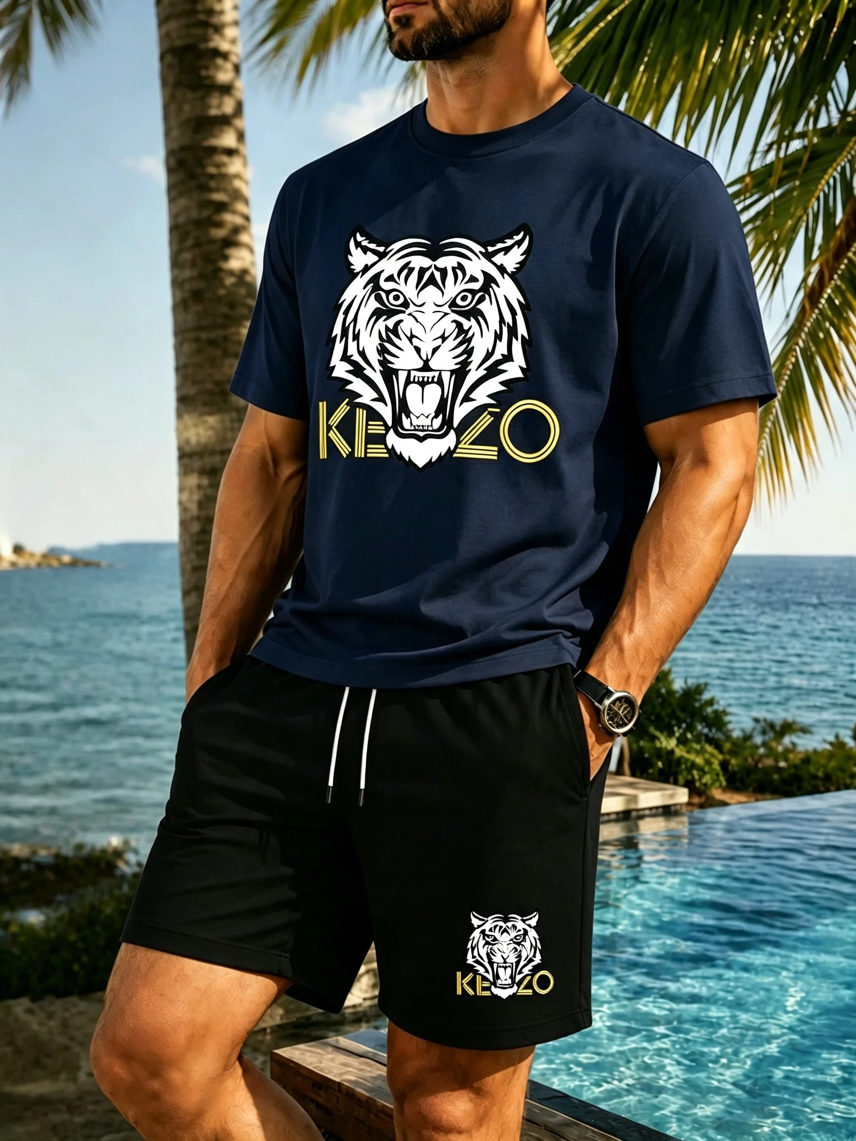 Męski oddychający zestaw koszu – Summer Clothes Fashion recenzja i cena
