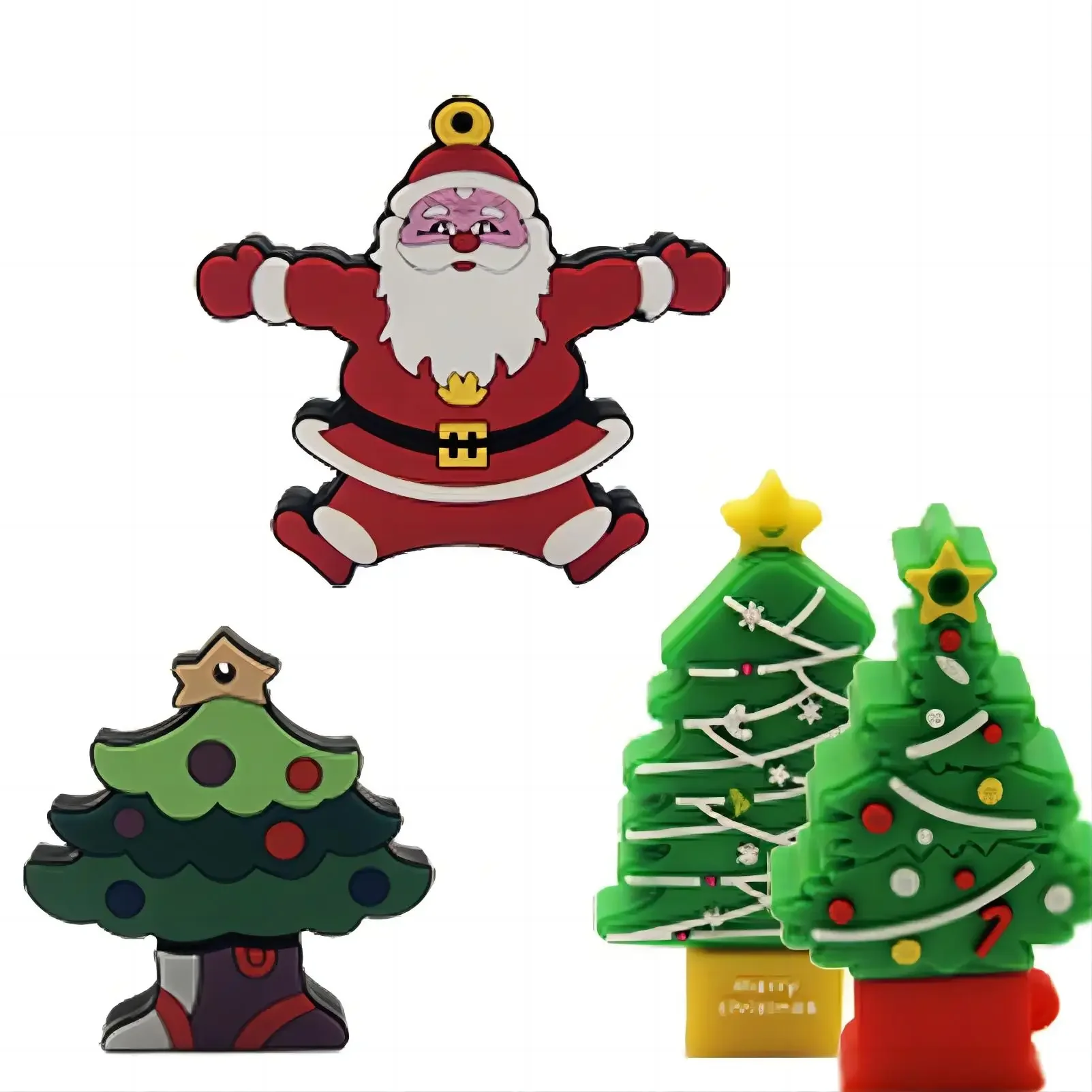 USB Flash Drive 128GB Pen Drive Cartoon Snowman Elk Sock Christmas Tree 8G 16GB 32GB 64GB Santa Claus Pendrive 128G Memory Stick