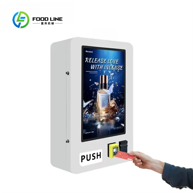 Wall-Mounted Small Vending Machine, Full Automatic Custom Device with ID Card Reader for Snacks, Drinks, Cigarettes and Condoms