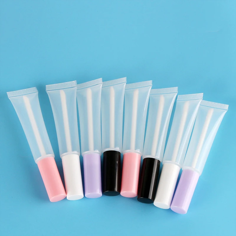 200pcs Makeup Empty Tubes Lip Gloss Clear Cosmetic Containers 15ml Empty Plastic Clear Lip Tubes Containers