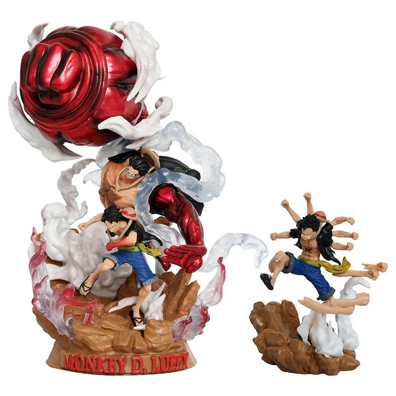 20cm G4 Great Ape King Gun Gk Luffy Anime Figure One Piece Fire Fist Luffy Model Statue Desktop Ornament Collectibles Toys Gifts