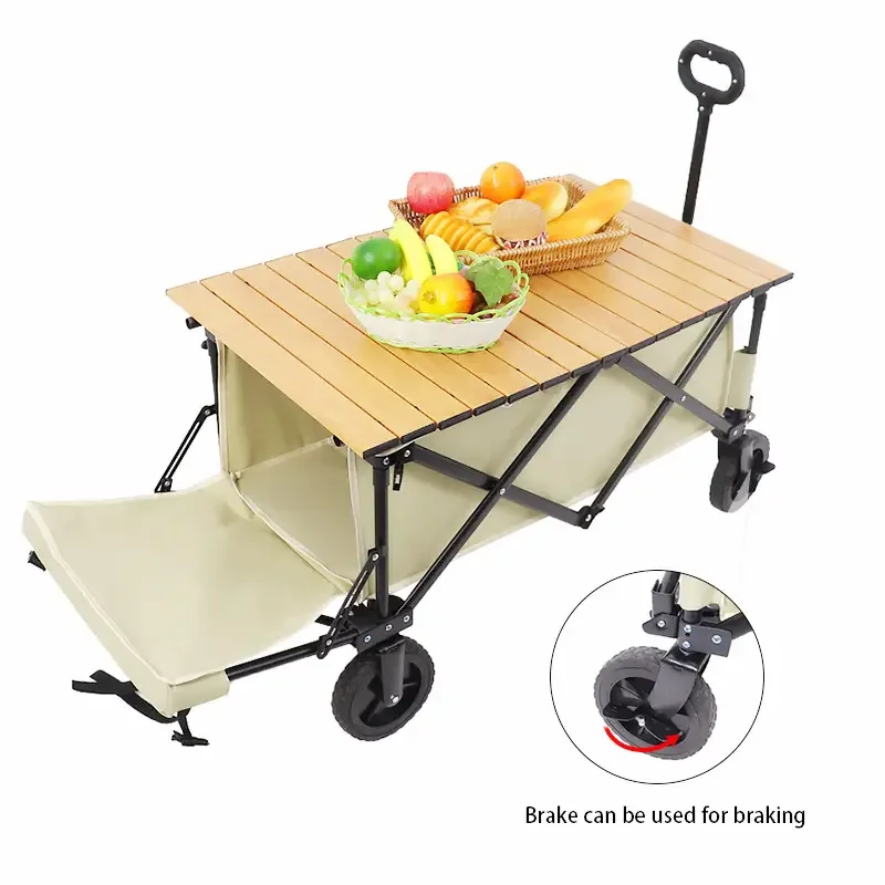 Outdoor Camping Garden  with Universal Wheels & Adjustable Handle Heavy Duty Collapsible Folding Wagon