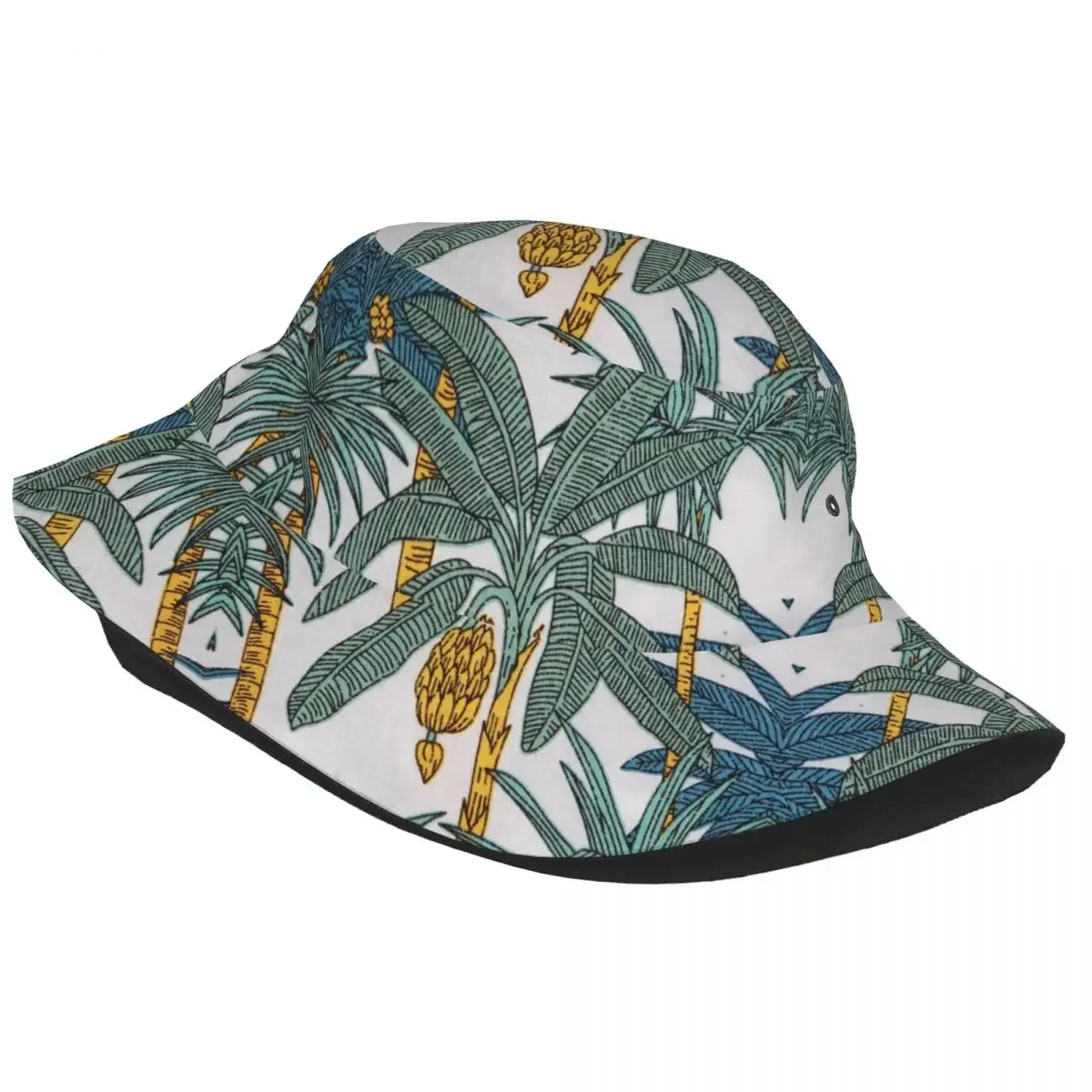 Plantain Leaf Palm Banana Tree Bucket Hats For Women Men Print Summer Travel Beach Tropical Plants Fisherman Cap