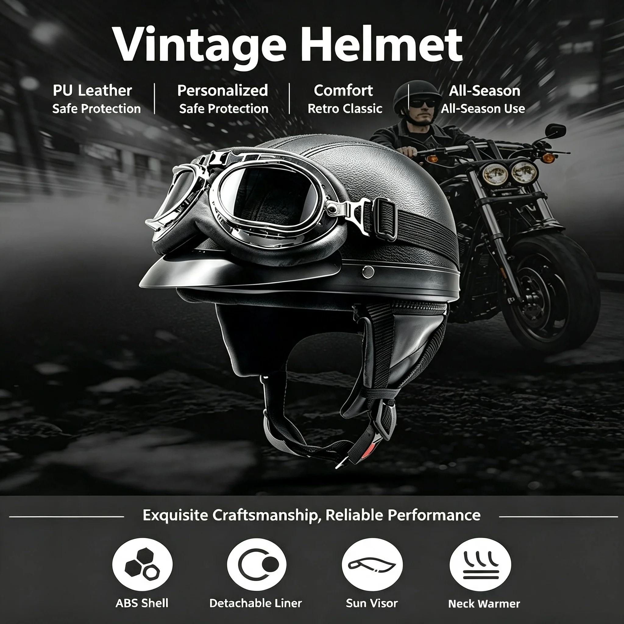 Capacete Vintage de Couro para - Motorcycle Gear Vintage avaliação e preço