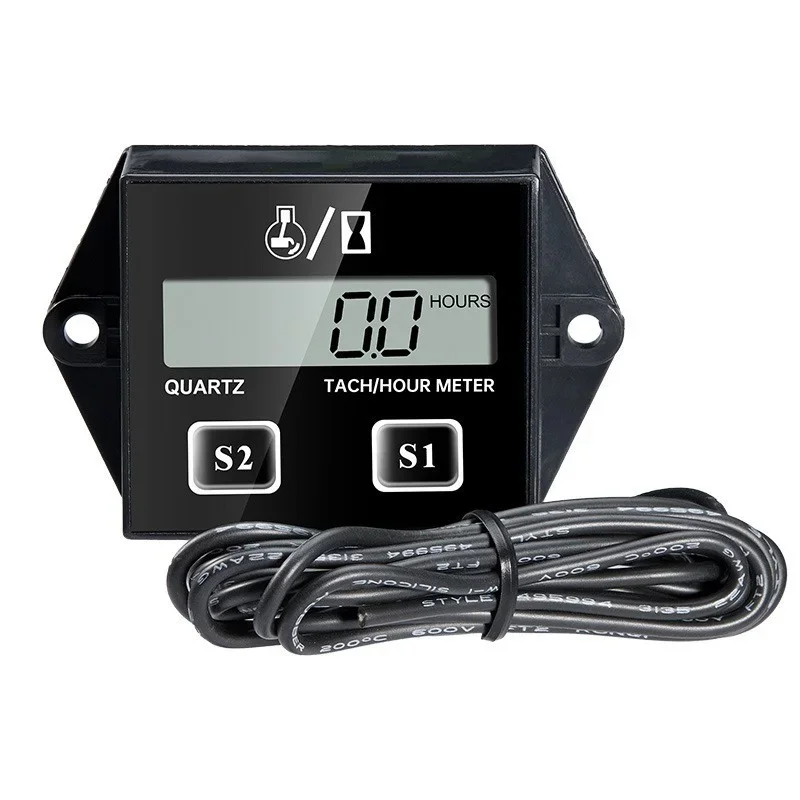 Digital Motor Speedmeter Engine Hour Meter Tachometer Gauge RPM LCD Display for Boat Motorcycles Chainsaw..
