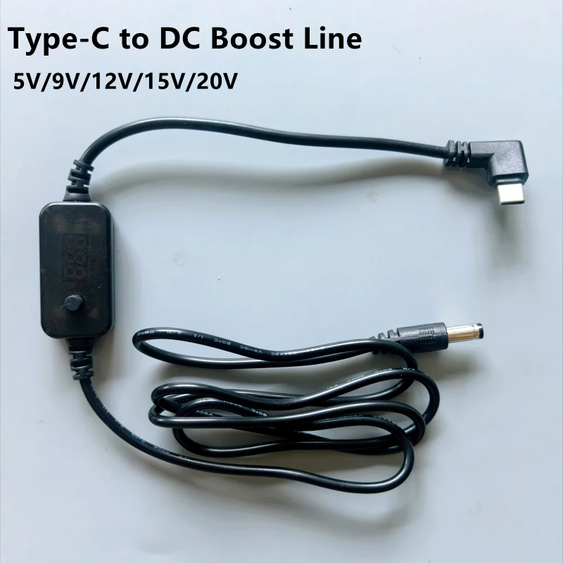 1/2/5 Pieces USB C Type C to DC Male 5.5x2.1mm 5V/9V/12V/12V/20V Adjustable PD Power Cable for Light Fan Laptop Routers DVR