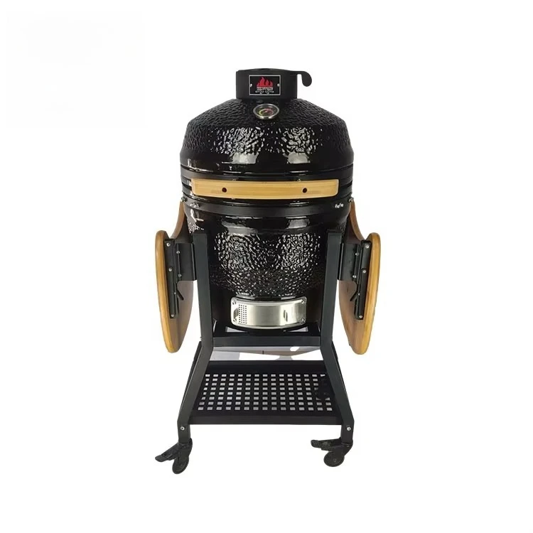 18inch  Black Stone Pattern Kamado Grill Household Luxury Grill with Square Tube Iron Stands