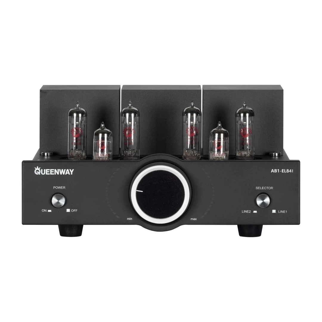 Queenway AB1-EL84I Integrated Tube Amplifier with EL84 Push-Pull 10W*2 Output & Colorful Dynamic Design for Hi-Fi Audio