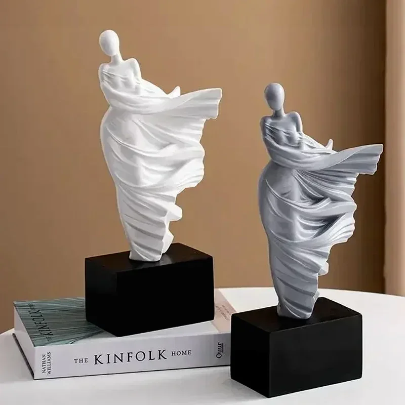 Minimalist Art Resin Portrait Sculpture Decorative Figure Statue Ornament Home Living Room Office Tabletop Decor