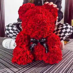 Girlfriend Gifts 25cm/40cm Soap Foam Bear Rose Teddy Rose Bear Artificial Flowers Wedding Birthday Valentines Gift for Women