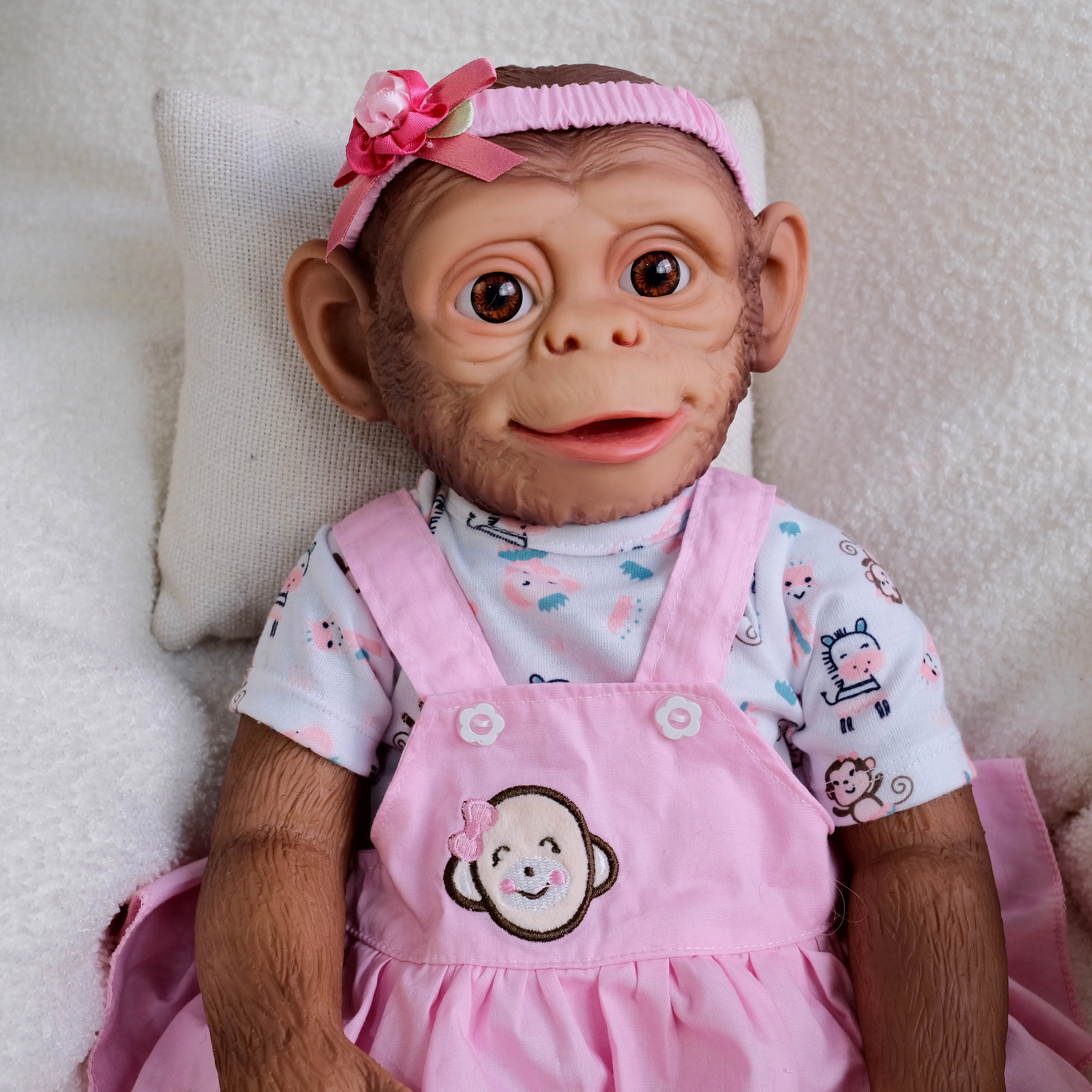 NPK 20 pouces réaliste vinyle singe fille Reborn bébé poupée corps complet 3D peinture réaliste bébé jouet pour les collectionneurs