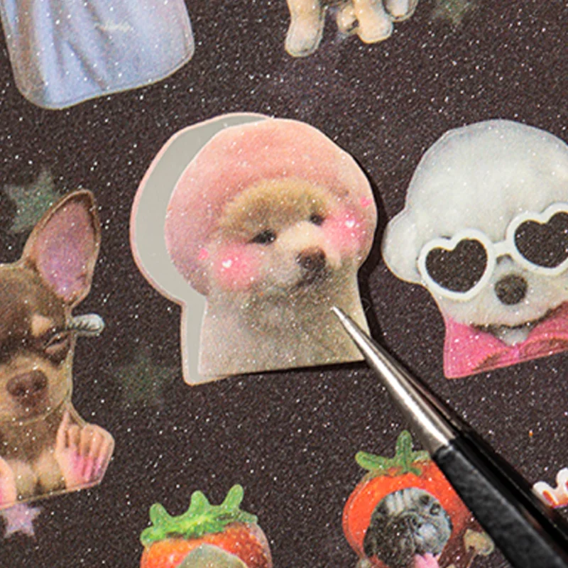 30pcs/bag Cute Pet Battle Cut-Out Coil Sticker Book DIY Handbook Calendar Greeting Cards Diary Notebook Album Material Stickers