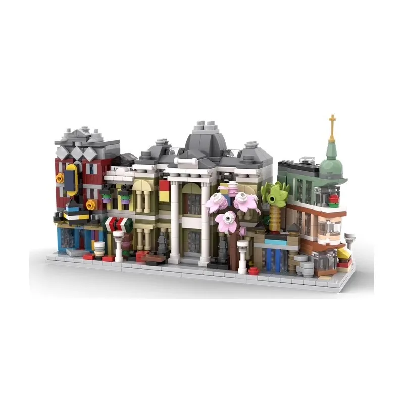 Décennie s de construction d'architecture de musée modulaire pour adultes et enfants, vue sur la rue, briques MOC, jouets éducatifs, histoire naturelle, cadeaux de Noël