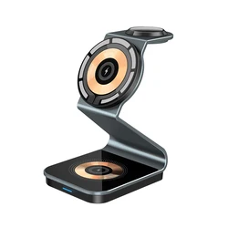 Magnetic Wireless Charger 3 in 1 Mobile Phone Holder Fast Charging Station for iPhone 17 16 15 14 13 12 AirPods iWatch 1-10