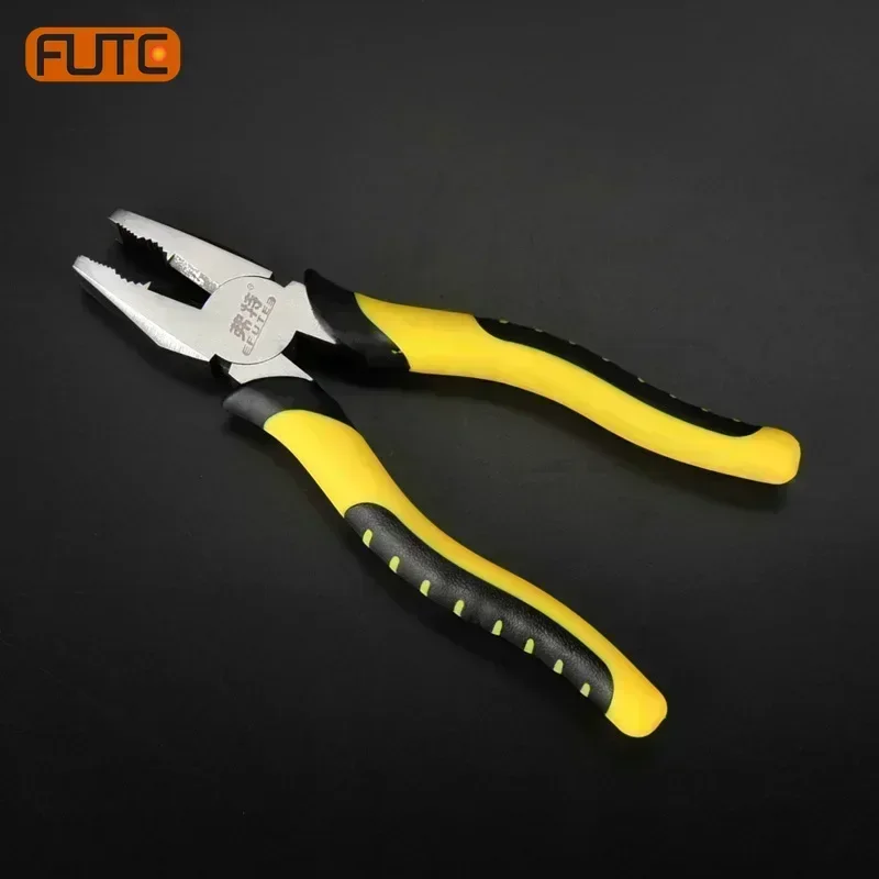 FUTE Handle Electrician Wire Pliers 8/6-in Cutter Crimping Pliers Multifunctional Hardware Hand Tools Stripping Pliers Household