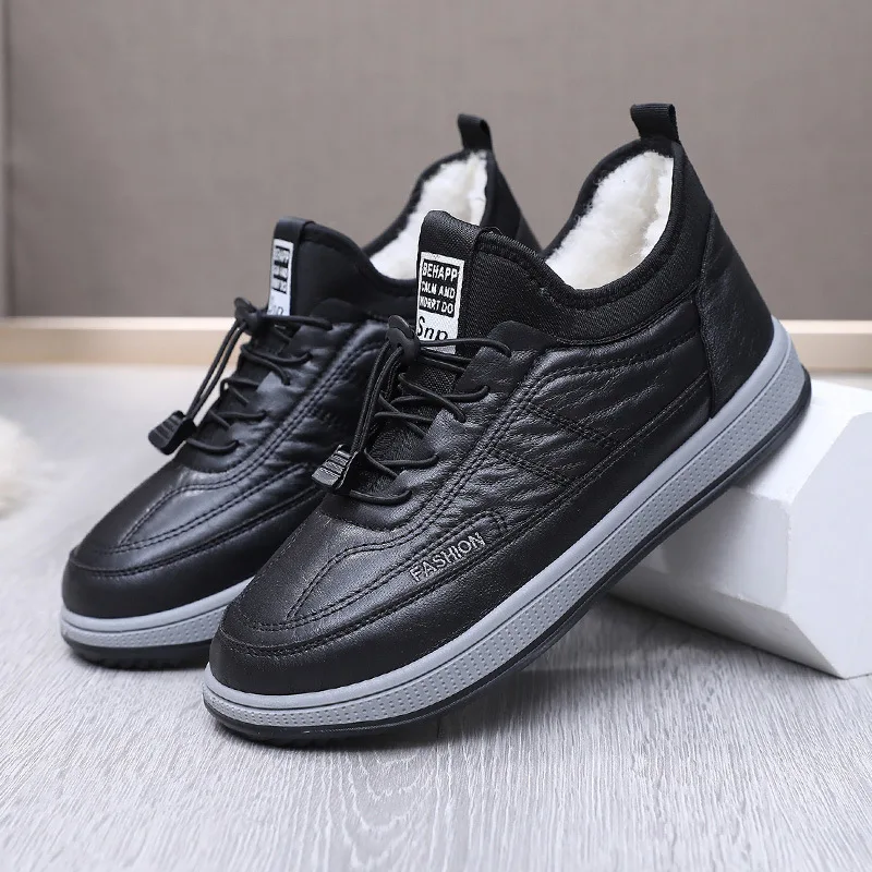 Cotton Shoes for Men 2025 New Winter Edition with Thick Velvet for Warmth Anti slip for Middle aged and Elderly Dad's Shoes