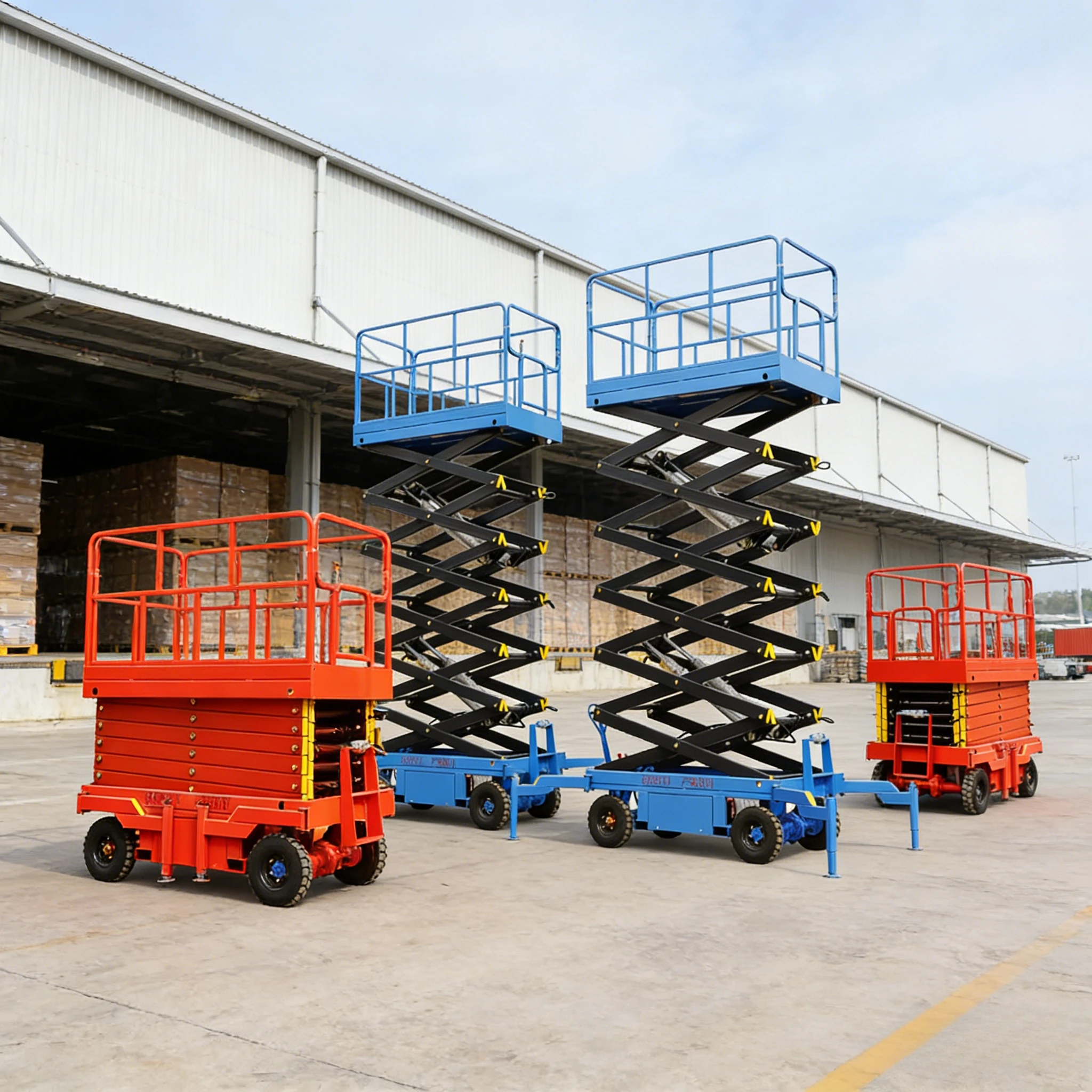 Low Price Indoor Use 10M 12M 500Kg 1000Kg Trailer Electric Work Platform Lift Towable Scissor Lift scissor lift 10m customized