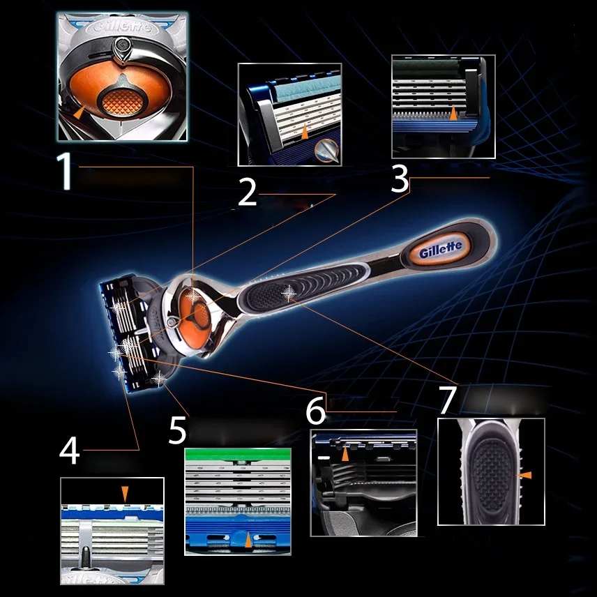 Gillette-afeitadora Manual Fusion 5 Proglide para hombre, máquina de afeitar de seguridad con mango de bola flexible, recargas de 5 capas de hoja, afeitado de barba y cara