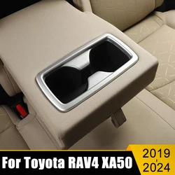 For Toyota RAV4 XA50 Hybrid 2019 2020 2021 2022 2023 2024 ABS Car Seat Back Row Water Cup Holder Cover Frame Panel Trim Sticker