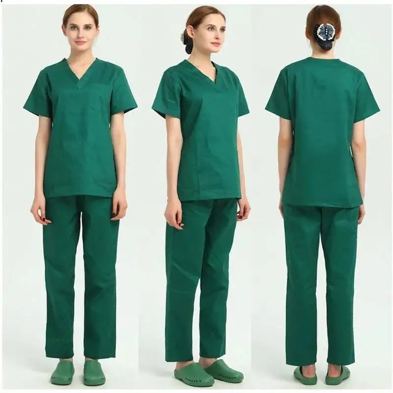 Katoenen scrubs Uniformen Dames en overalls Gorros Clinicos De Mujer Laboratoriumjas Heren Medische kleding