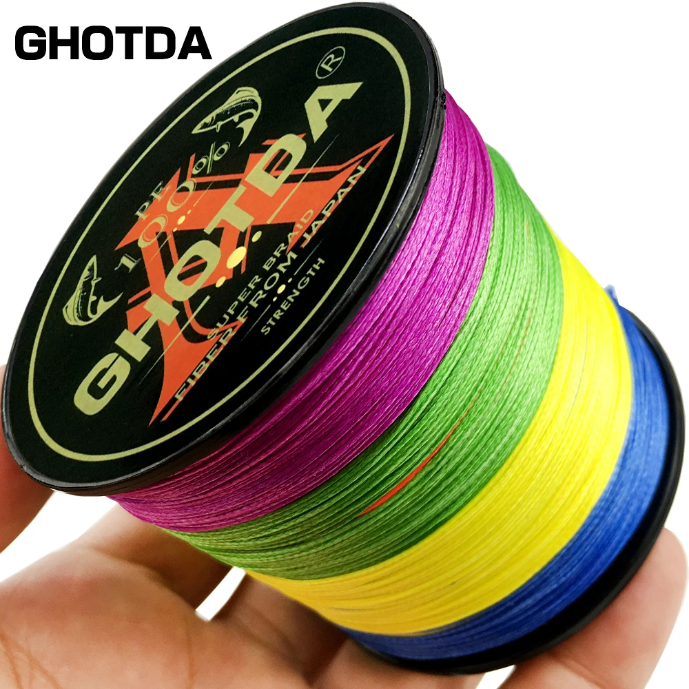 GHOTDA Brand 300M 4Strand Japan Multifilament 100% PE Braided Fishing Line 10LB To 80LB