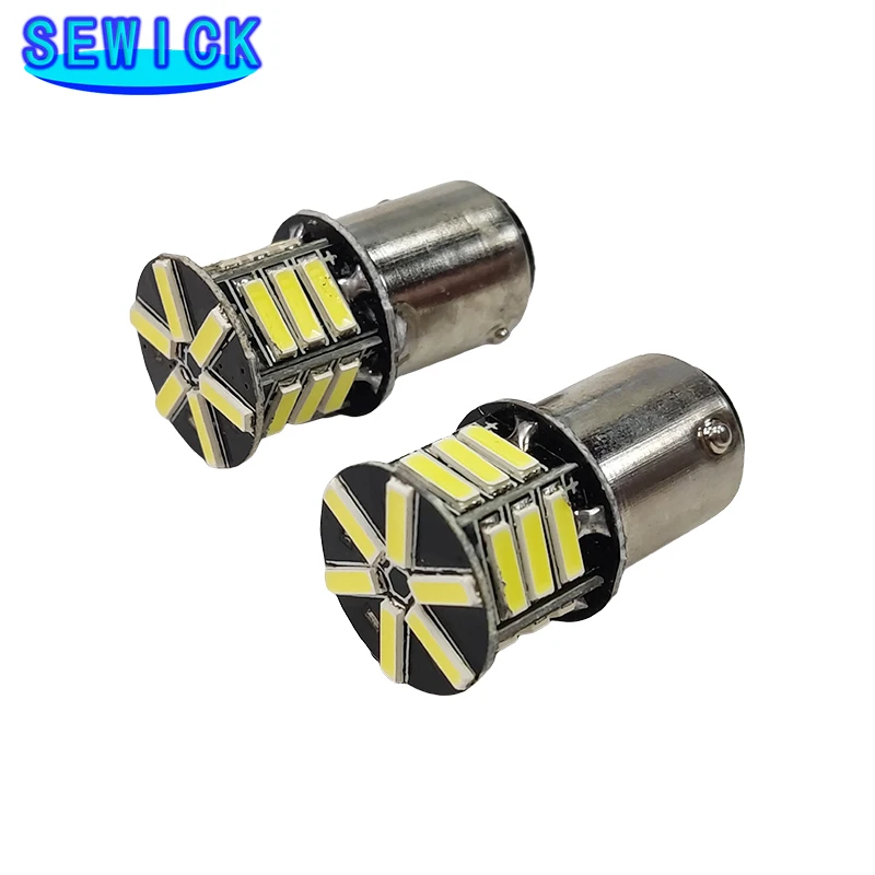 

100 шт. 1156 BA15S светодиодный автомобильный Стайлинг передний указатель поворота резервные фонари белый янтарный 1157 BAY15D