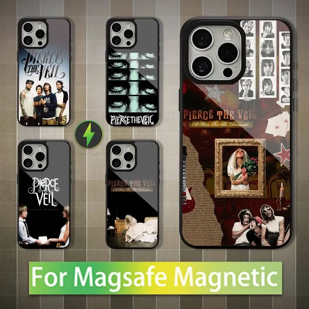 

Hot P-Pierce The V-Veil Band Phone Case For iPhone 16,15,14,13,12,11,Pro,Max,Plus,Mini,Magsafe,Magnetic Wireless Charging Case