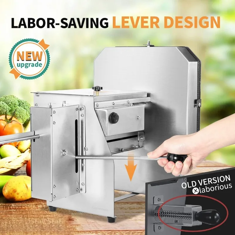 Electric/manuel Commercial Onion Sweet Potato Slicing Machine Cabbage Shredder Vegetable Fruit Cutter 0-0.4’’ Stainless Steel