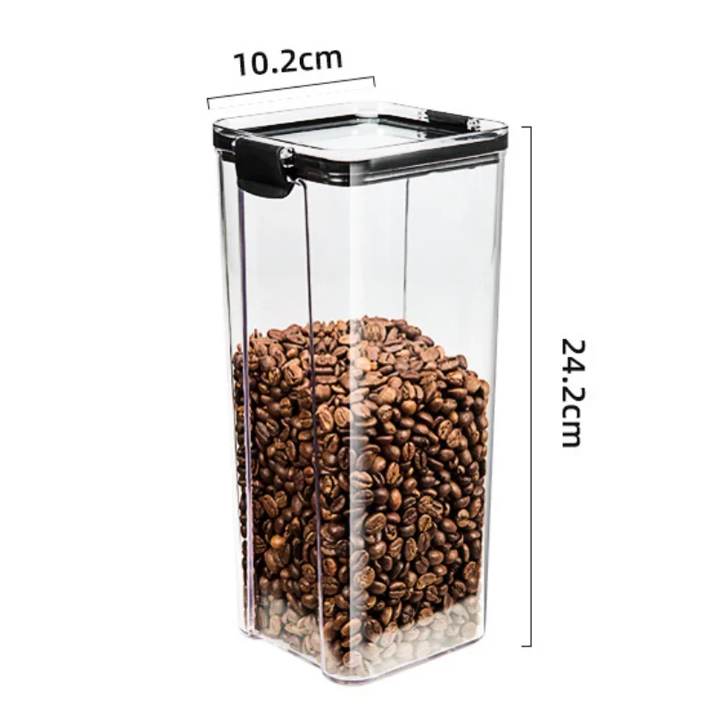 Food Grade Sealed Canister for Storing Tea, Snacks and Grains, Transparent Container with Tight Lid for the Kitchen