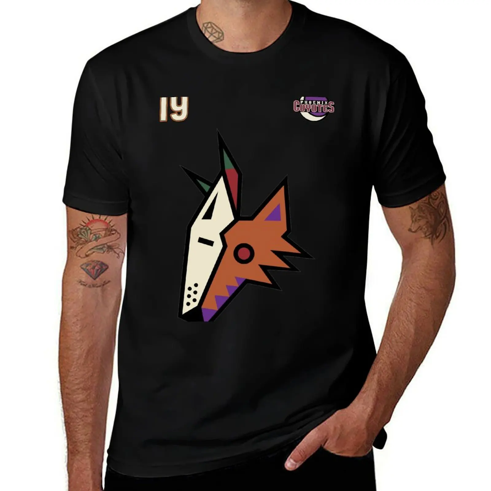 

Phoenix Coyote Head T-Shirt Urban Style Casual Short Sleeve Top