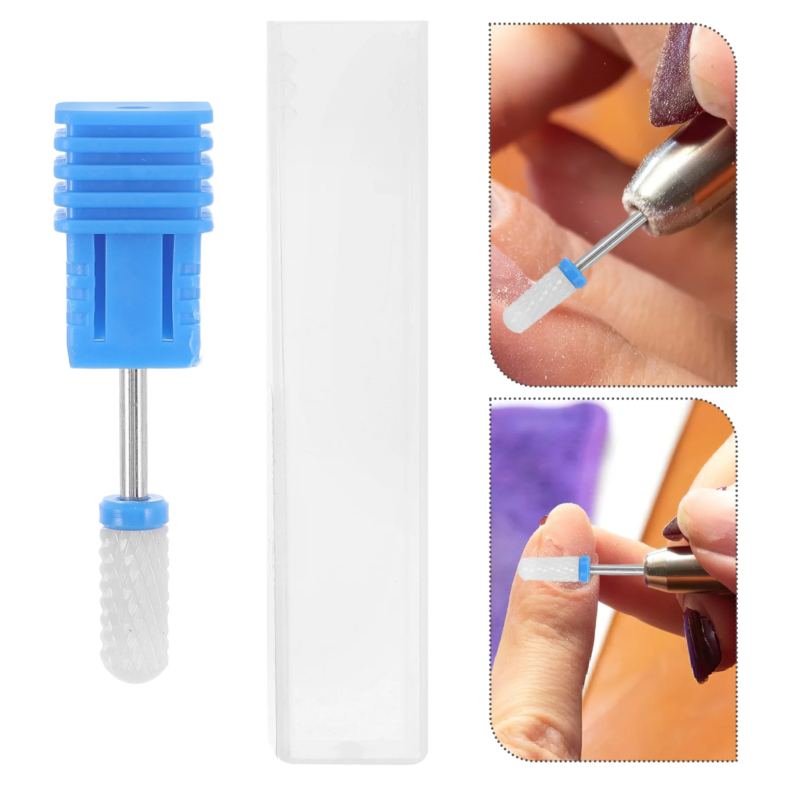 

10 шт., набор керамических сверл для ногтей, шлифовальные насадки с круглой головкой, акриловые шлифовальные насадки для удаления маникюра, натуральные