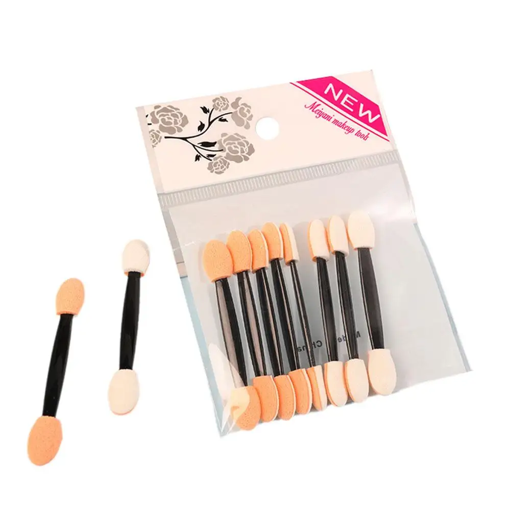 10 stücke Einweg Lidschatten Pinsel Schönheit Make-Up-Tool Wiederverwendbare Dual Seitige Schwamm Stick Tragbare Applikator Zubehör