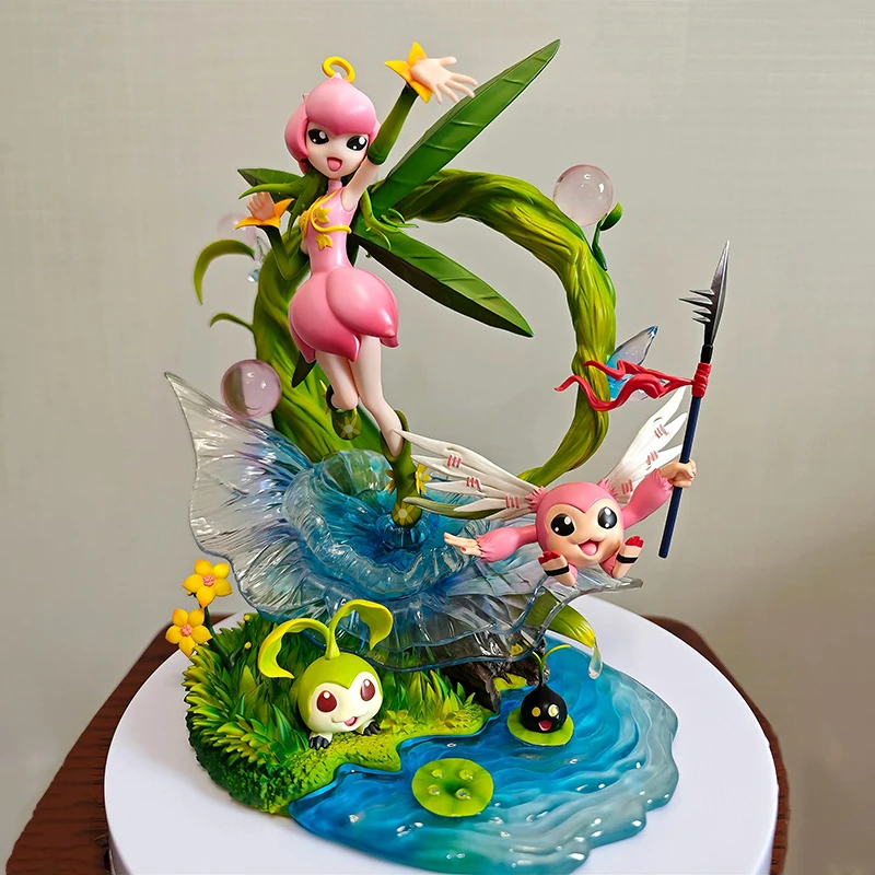 19 cm Digimon Figuren Lilimon Picklemon Anime Figur Tanemon Nyokimon Figur Statue Modell Sammlung Raum Dekoration Schreibtisch Spielzeug