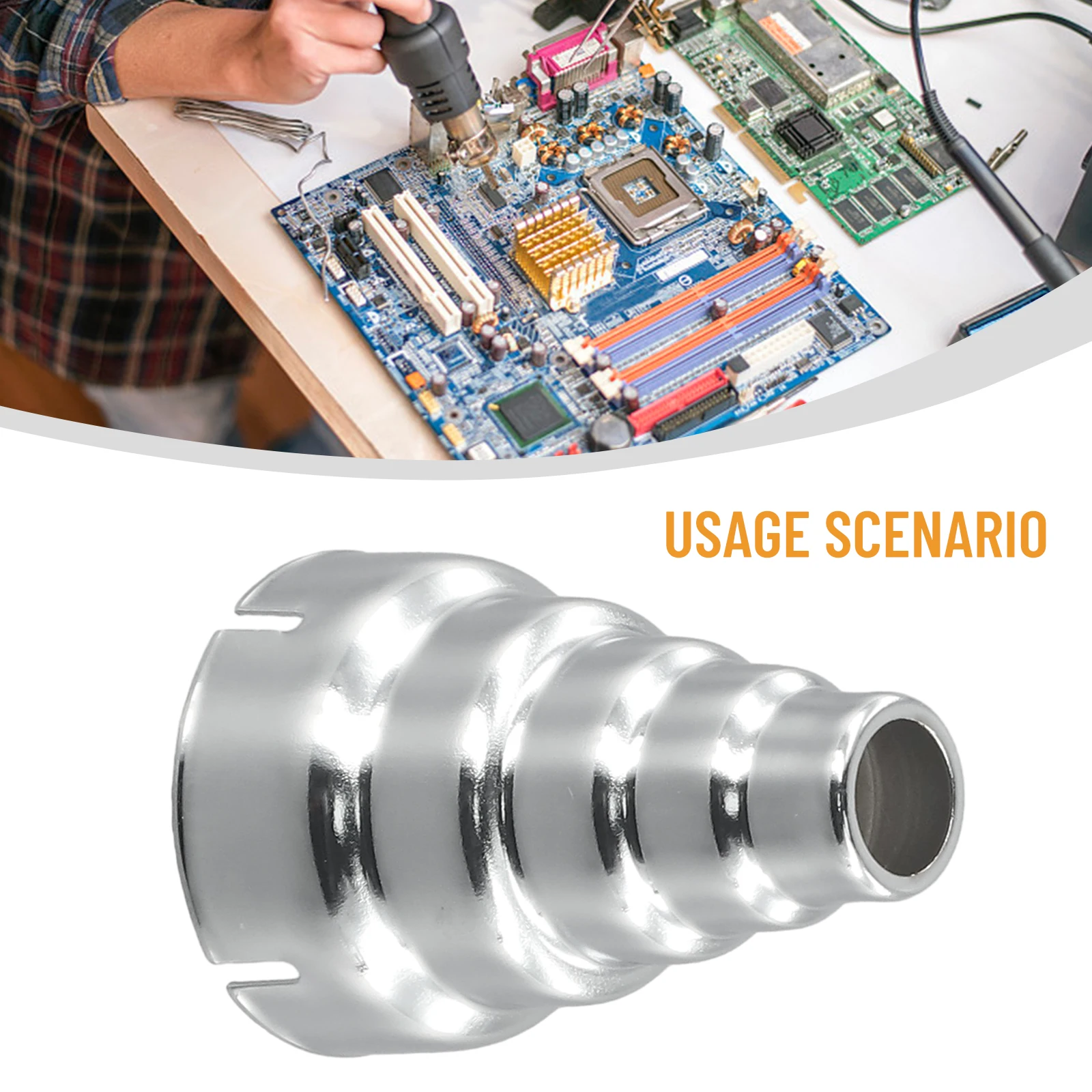 Strumenti per ugelli per pistola ad aria per saldatura 1PC Ugelli per pistola ad aria calda per calore elettrico Accessori per saldatura portatili in acciaio inossidabile argento Una pistola ad aria compressa