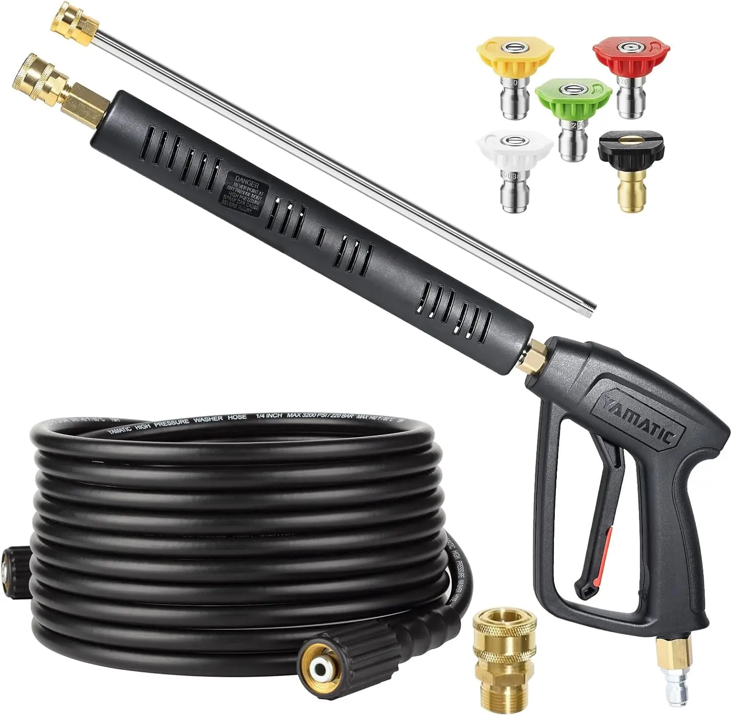 

4000 PSI Pressure Washer Gun & 25FT Kink-Resistant Hose Kit with Swivel Connector, Universal Fit for Most Washers