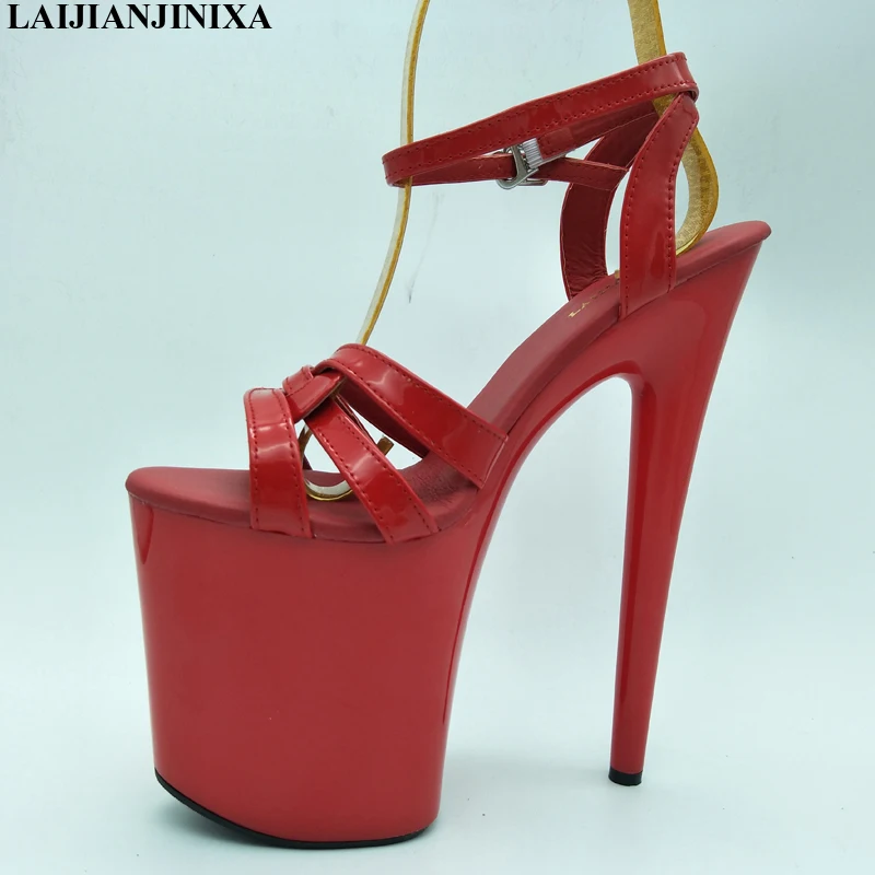 

LAIJIANJINXIA Новинка 20 см/8 дюймов PU верхняя мода сексуальные экзотические высокие каблуки платформы женские сандалии E074