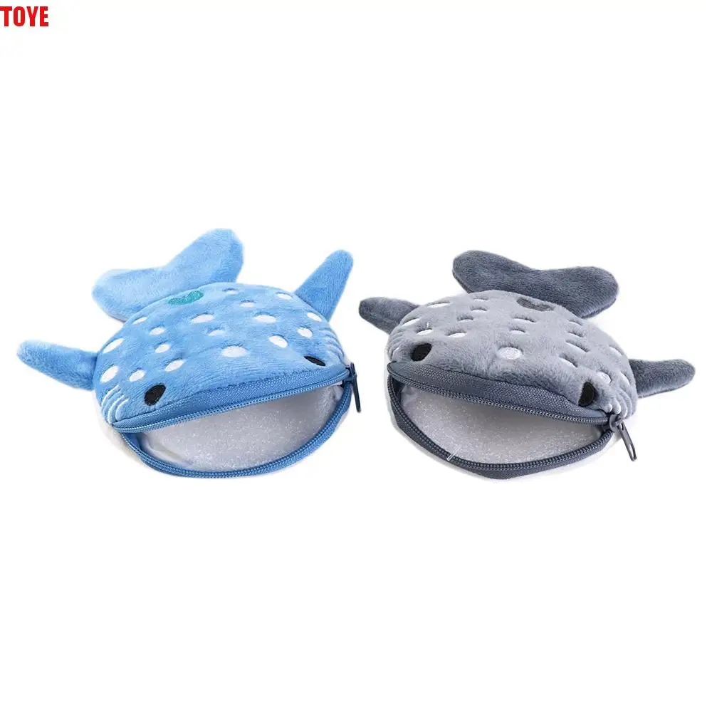 

Earphone Bag Cartoon Shark Money Coin Bags Cosmetic Bag Women Coin Purse Small Items Bags Shark Plush Wallet Shark Coin Purse