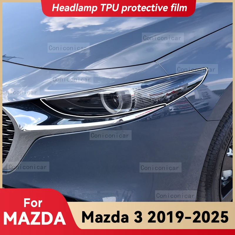 

Для MAZDA 3 2019-2025 автомобильные фары прозрачная защитная пленка из ТПУ передняя световая наклейка с изменением цвета