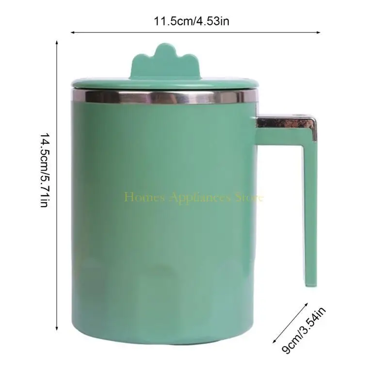 D0AB 자동 교반 커피 머그 뚜껑을 가진 휴대용 교반 머그잔 자동 혼합 머그 스테인리스 강 여행 커피 머그