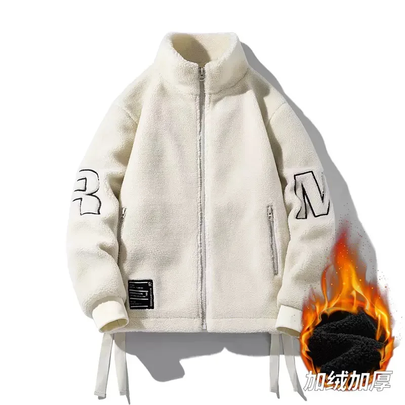 

Winter New Fashion Trend With Thick Velvet Warm Cotton Jacket For Men's Casual Loose Sports Plus Large Size High-Quality Jacket