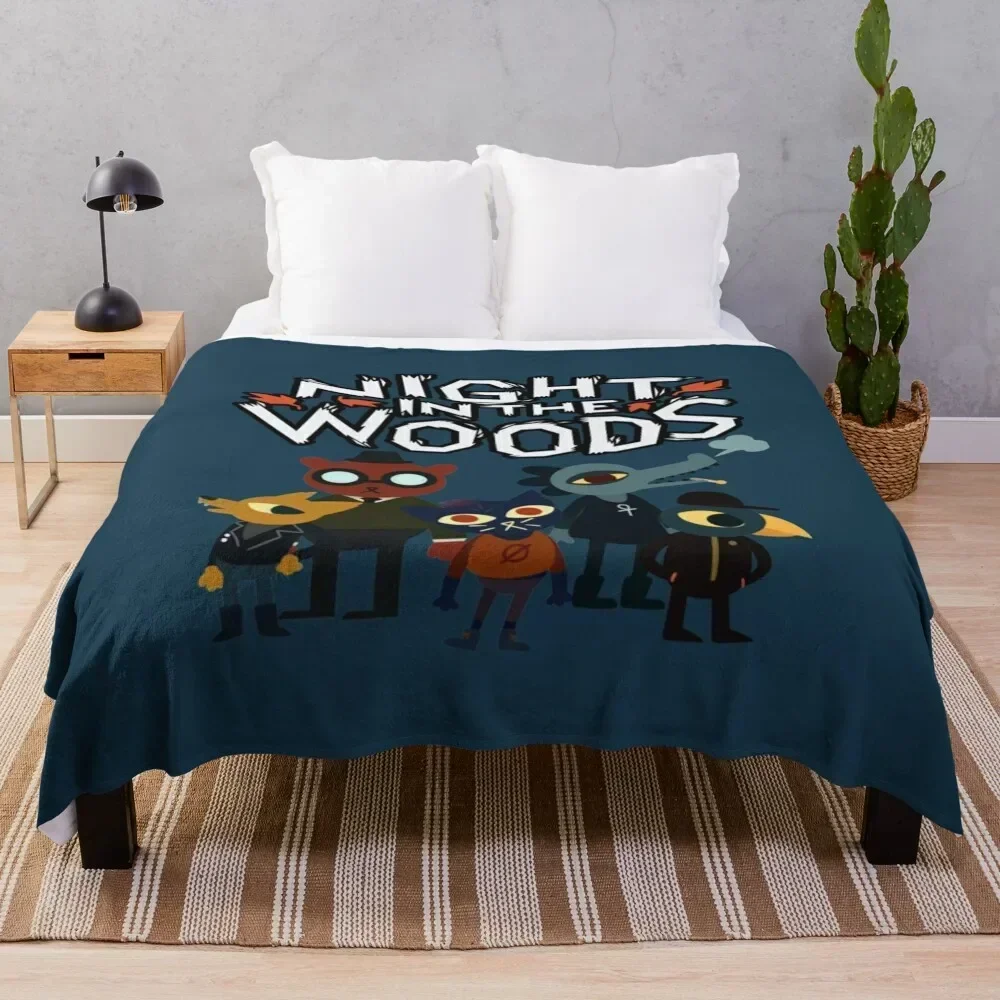 

Night In The Woods Throw Blanket Portable Lightweight Blanket for Travel Camping