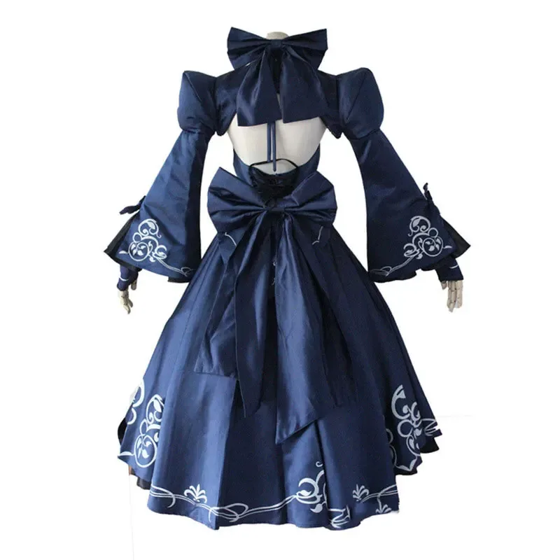 25COSFate Stay Night Saber Alter Arturia Pendragon disfraz Cosplay mujer Anime FGO Zero Fate negro novia gótico vestido de Lolita