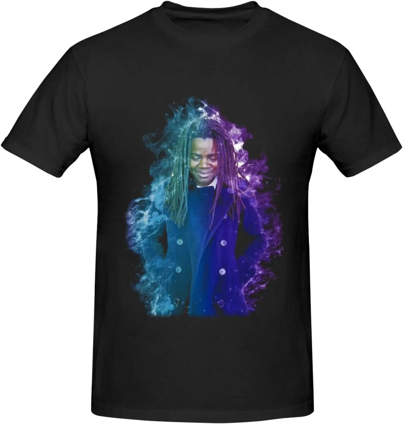 

Мужская рубашка Tracy Music Chapman, модная хлопковая рубашка с коротким рукавом, удобная модная рубашка с круглым вырезом, черная