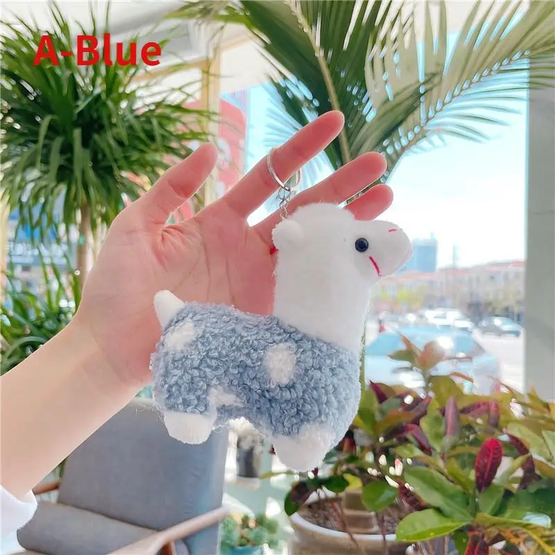 1pcs Soft Cotton Standing Alpaca Toys Stuffed Plush Doll Key Chain Animals Keychains Women Bags Cute Creative Gifts image 3