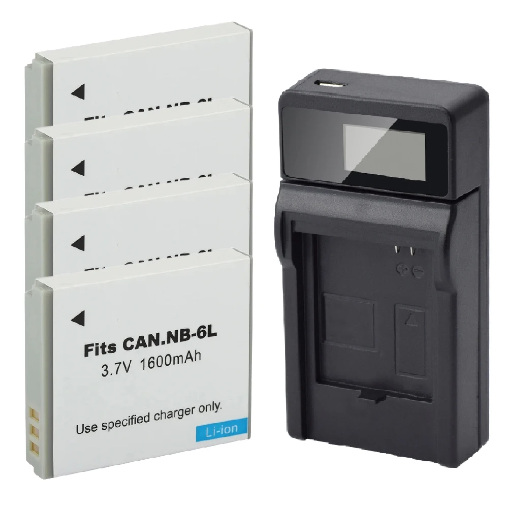 New 1600mAh Digital Battery Pack NB-6LH NB-6L NB6L Rechargeable Batteries for Canon PowerShot S90 SD770 D10 IXUS 85IS Batteria