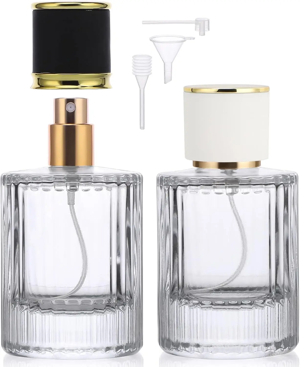 2 Pcs 50ml Travel Cologne Sprayer Glass Vintage Atomizer Empty Refillable Bottles Toiletries Container Dispenser Sample Spray
