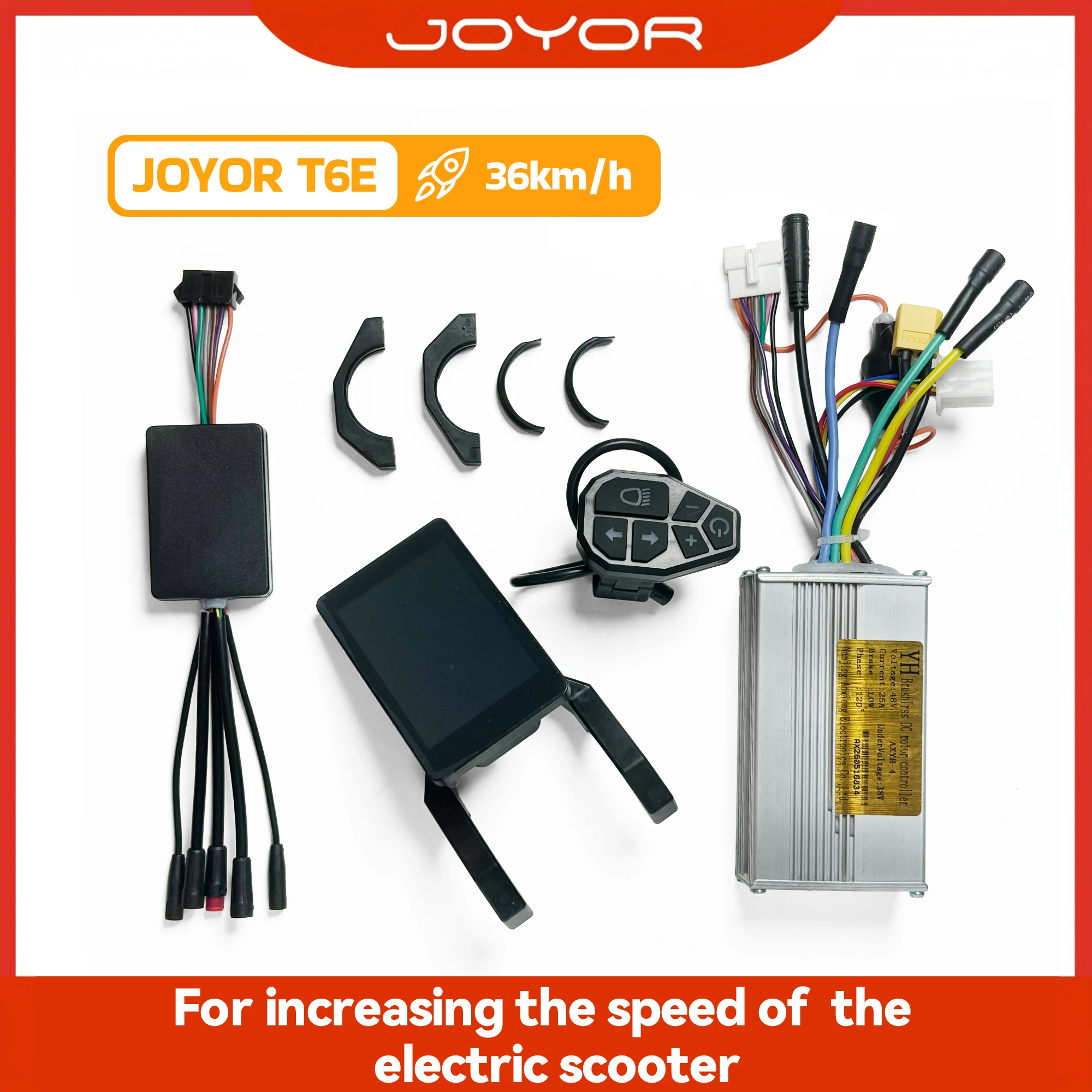 JOYOR T6E T6E PRO E-Scooter Tuning Entsperrkit 48V 25A Controller LCD Display 36 km/h Speed Upgrade für ABE Modelle Elektrorolle