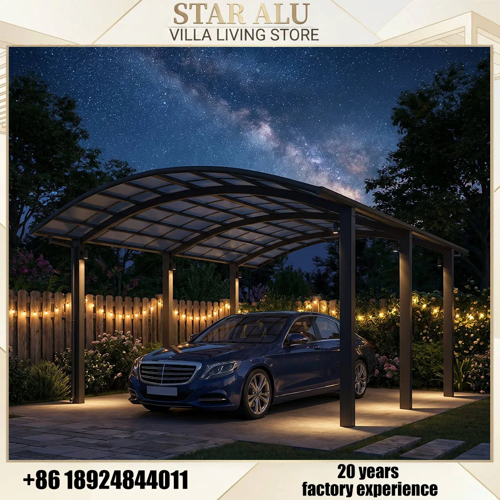 Aluminum Car Shelter Waterproof Weatherproof Reinforced Frame UV Protection Parking Canopy for Outdoor Driveway Patio