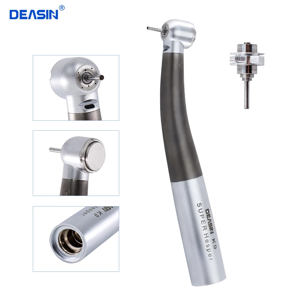 Titanium Alloy Optical Fiber Torque Head Dental Handpiece Air Turbine Ceramic Bearing for KV 2/4/6 Hole Connector Dentist Tools