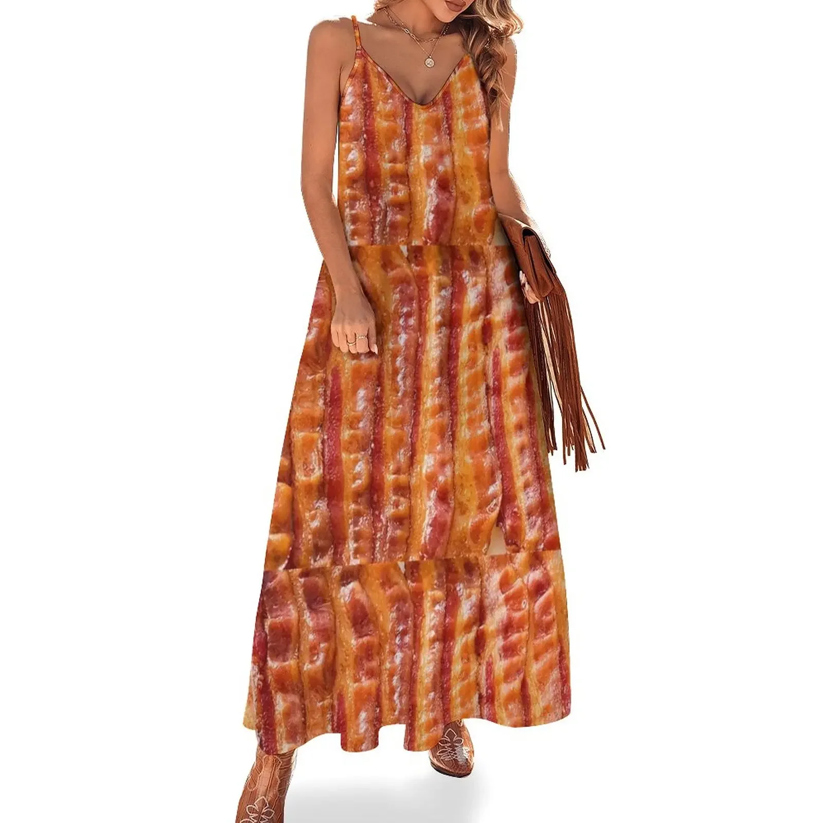 

Bacon!Lot's of Bacon!Wrapped in Bacon! Sleeveless Dress women's luxury party dress dress summer